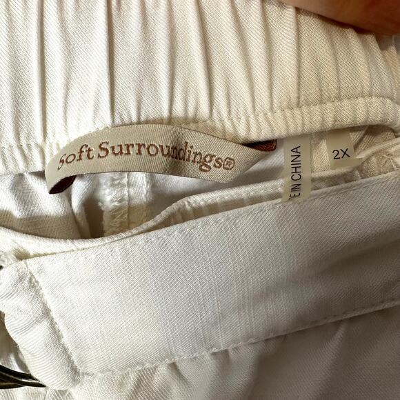 Soft Surroundings Crop White Wide Leg Soft Relaxed Pants Plus Size Women's 2X - Picture 5 of 5